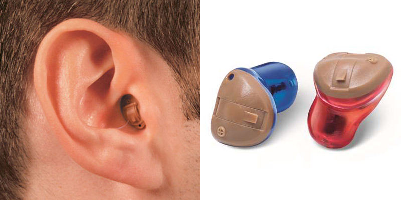 A Man Wearing Invisible Hearing AId.